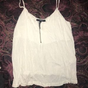 White zip tank top